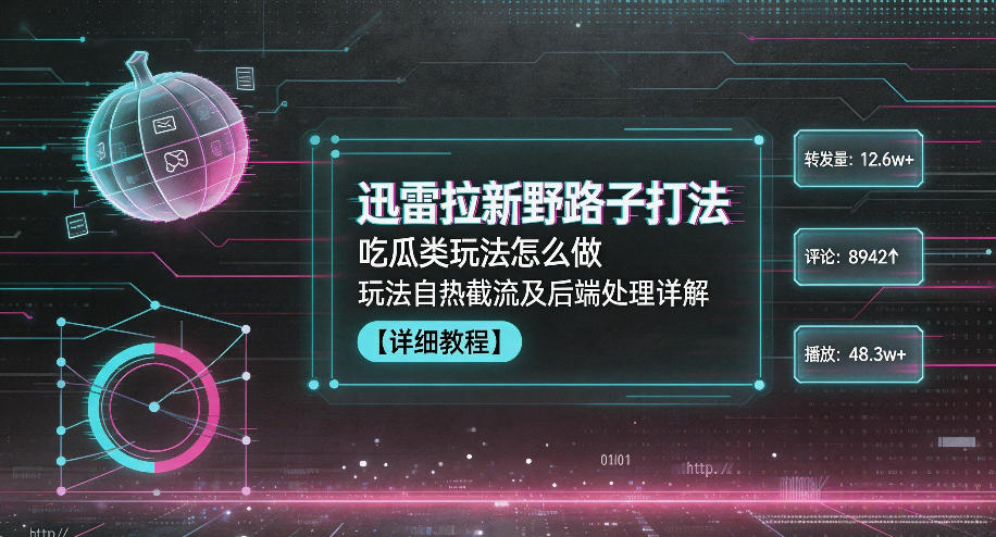迅雷拉新野路子打法，吃瓜类玩法怎么做，玩法自热截流及后端处理详解-聚合项目网