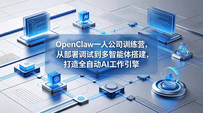 OpenClaw 一人公司训练营，从部署调试到多智能体搭建，打造全自动 AI 工作引擎-聚合项目网