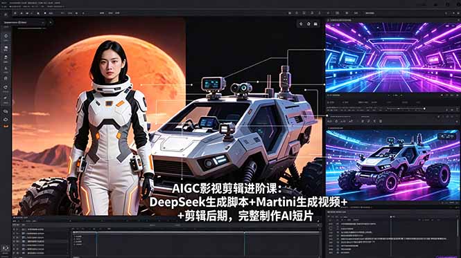 AIGC影视剪辑进阶课：DeepSeek生成脚本+Martini生成视频+剪辑后期，完整制作AI短片-聚合项目网