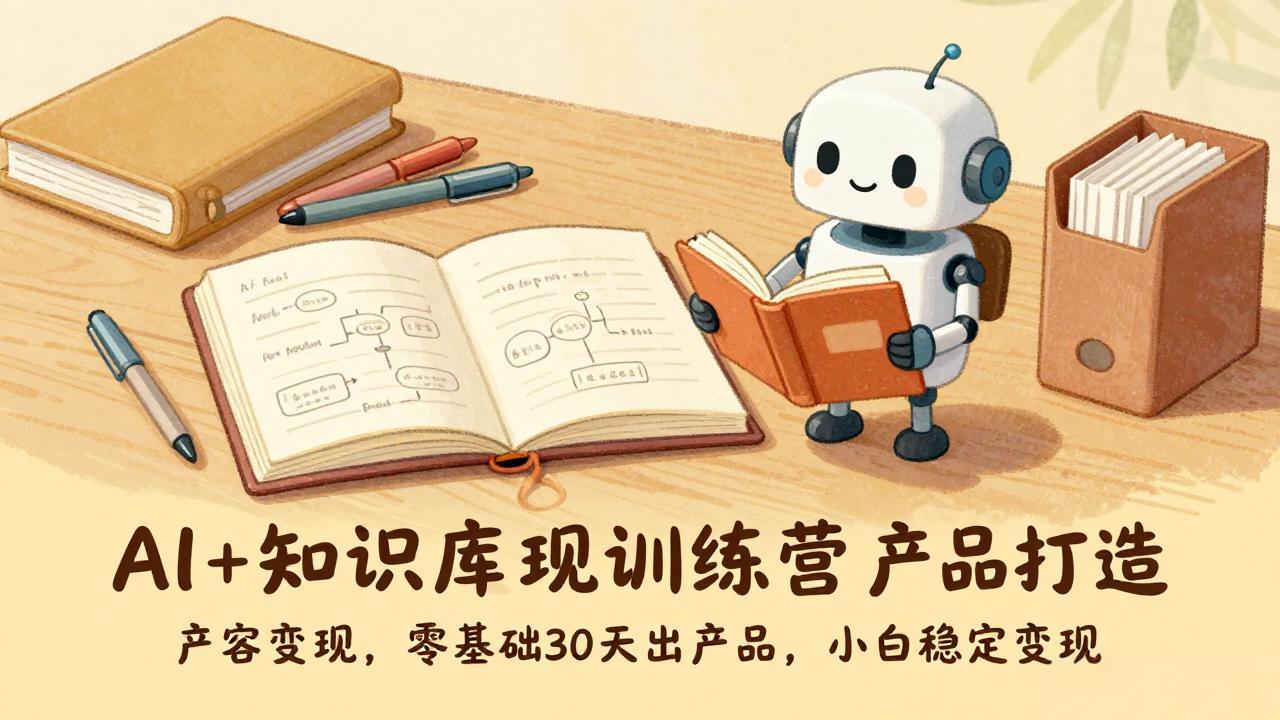AI+知识库变现训练营，产品打造、内容创作、全平台变现，零基础30天出产品，小白稳定变现-聚合项目网