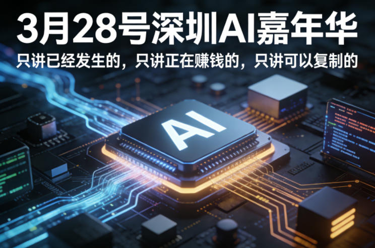 3月28号深圳AI嘉年华，只讲已经发生的，只讲正在賺钱的，只讲可以复制的-聚合项目网