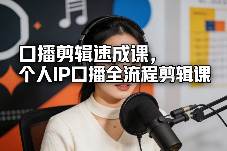 口播剪辑速成课，个人IP口播全流程剪辑课-聚合项目网