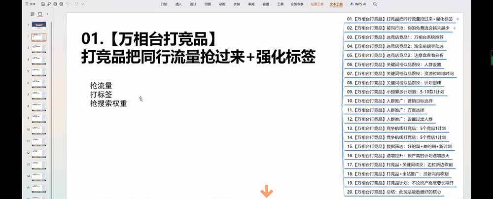 老火电商03期万相台截流课:竞品多渠道筛选|多计划测试递增|全站联动拉新收割全套实操教学-聚合项目网