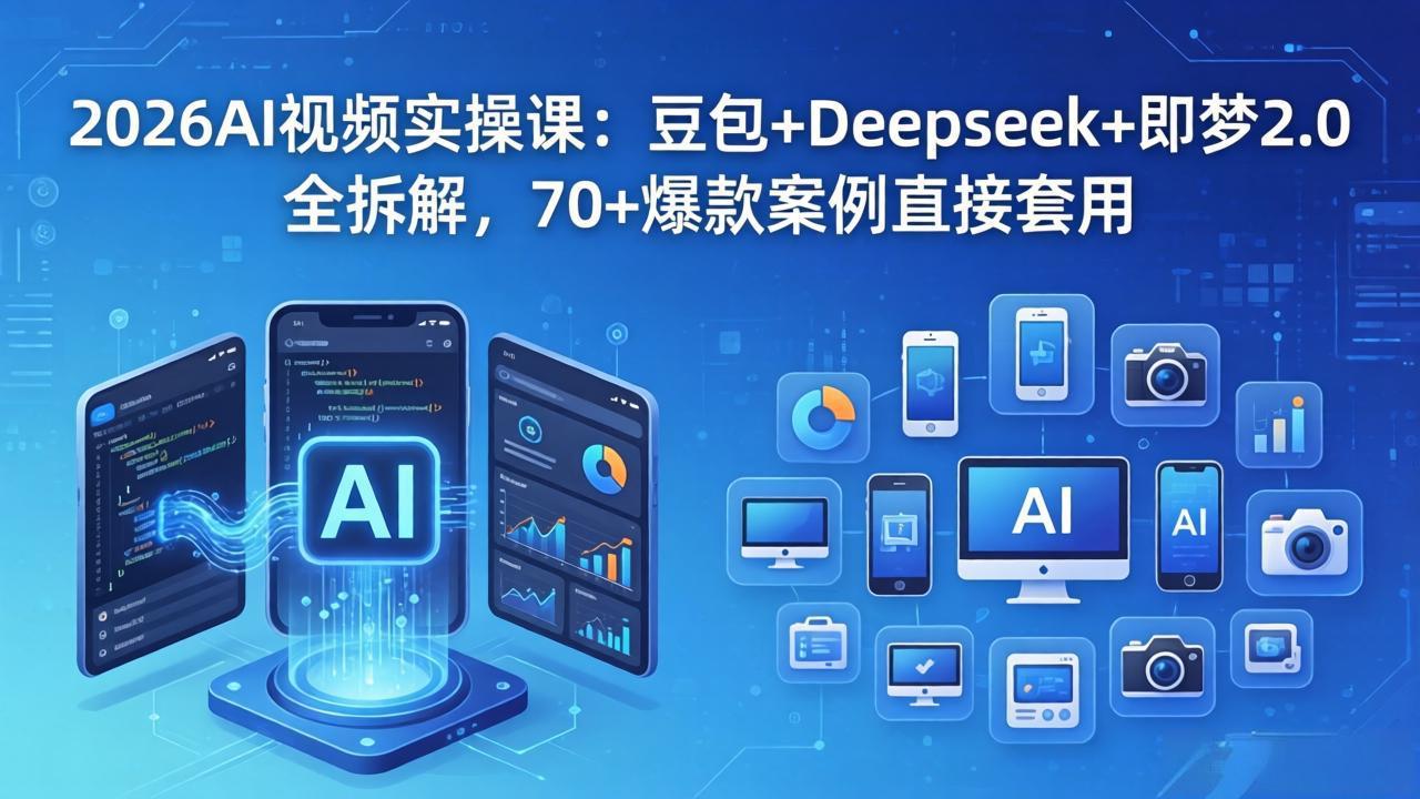 2026AI视频实操课：豆包+Deepseek+即梦2.0全拆解，70+爆款案例直接套用-聚合项目网
