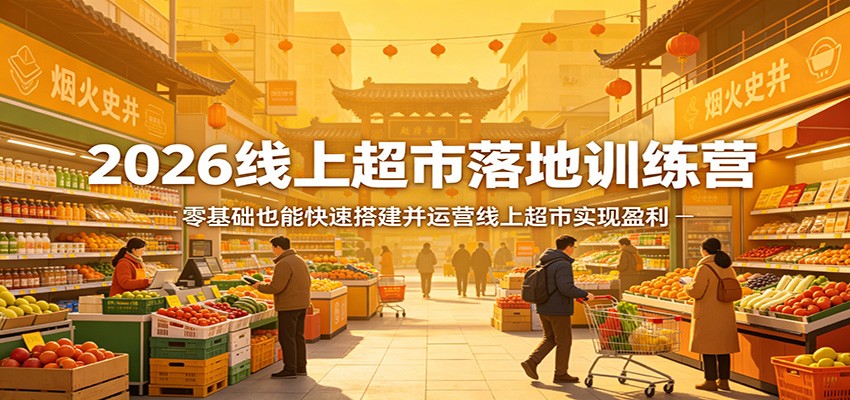2026线上超市落地训练营，零基础也能快速搭建并运营线上超市实现盈利-聚合项目网