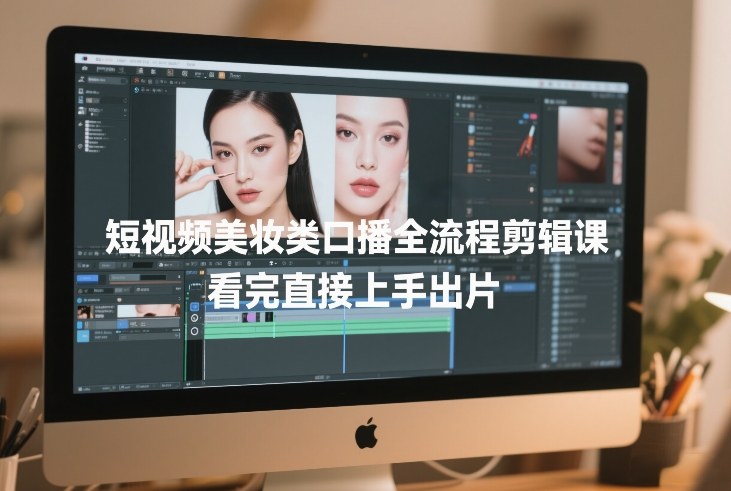 短视频美妆类口播全流程剪辑课，看完直接上手出片-聚合项目网