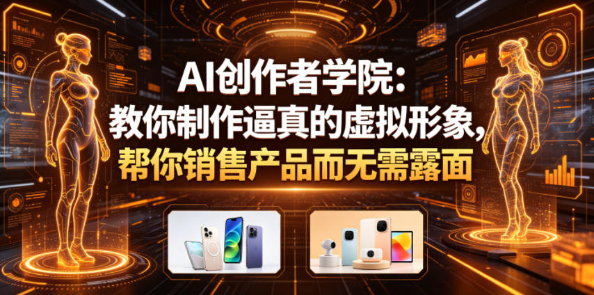 AI创作者学院：教你制作逼真的虚拟形象，帮你销售产品而无需露面【原创双语字幕】-聚合项目网