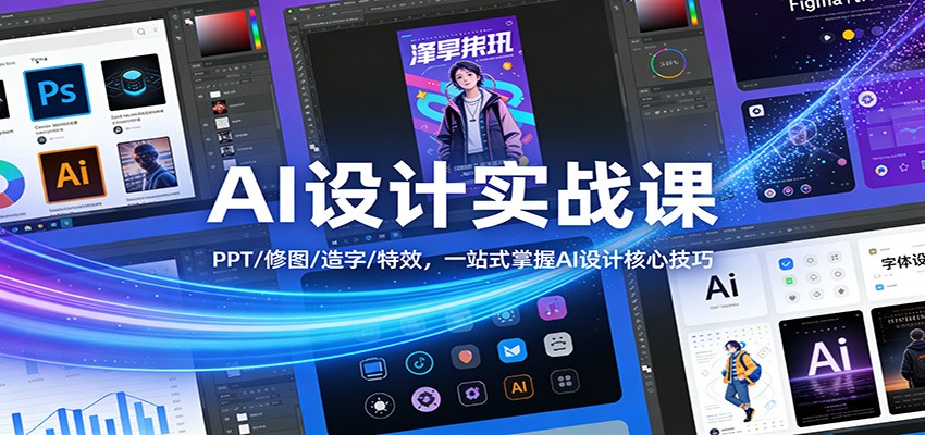 AI设计实战课：PPT/修图/造字/特效，一站式掌握AI设计核心技巧-聚合项目网