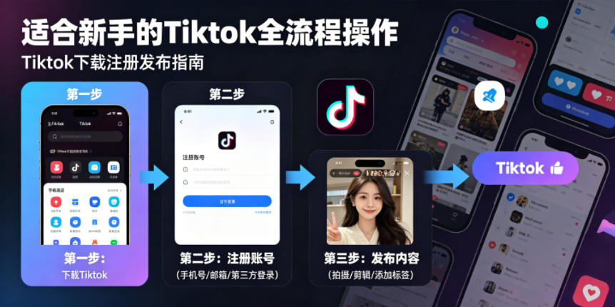 Tiktok下载注册发布，适合新手的Tiktok全流程操作-聚合项目网