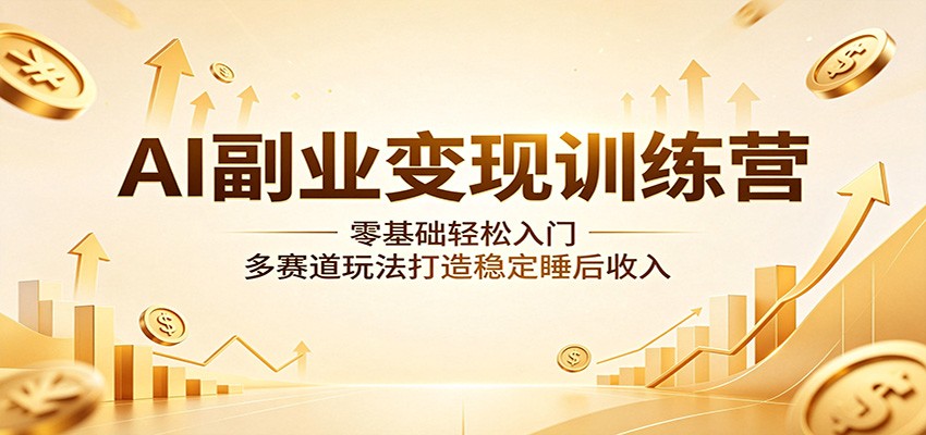 AI副业变现训练营：零基础轻松入门，多赛道玩法打造稳定睡后收入-聚合项目网