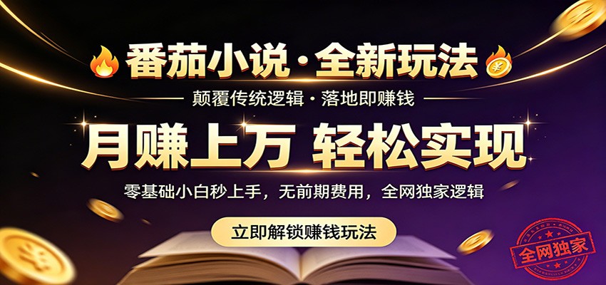 番茄小说5月最新独家玩法，稳定落地实测月入过万！-聚合项目网