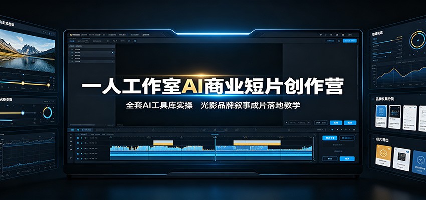 一人工作室AI商业短片创作营：全套AI工具库实操，光影品牌叙事成片落地教学-聚合项目网
