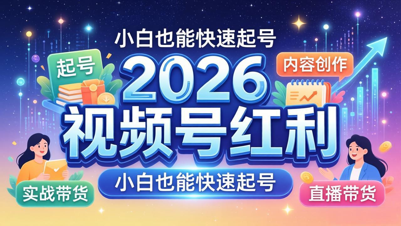 2026视频号红利实战营，大佬亲授起号、内容、直播、IP、投流、私域、矩阵全套落地打法-聚合项目网