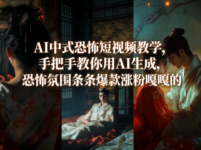 AI中式恐怖短视频教学，手把手教你用AI生成，恐怖氛围条条爆款涨粉嘎嘎的-聚合项目网