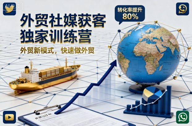 外贸社媒获客独家训练营，外贸新模式，快速做外贸(更新26年3月)-聚合项目网