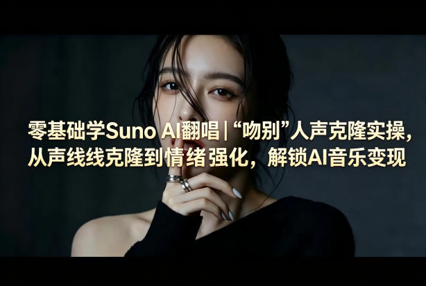 零基础学Suno AI翻唱｜《吻别》人声克隆实操，从声线克隆到情绪强化，解锁AI音乐变现-聚合项目网
