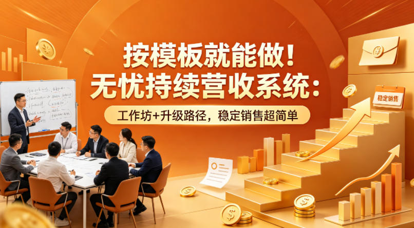 按模板就能做！无忧持续营收系统：工作坊+升级路径，稳定销售超简单【原创双语字幕】-聚合项目网