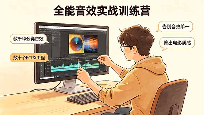 全能音效实战训练营：数千种分类音效+数十个FCPX工程，告别音效单一，剪出电影质感-聚合项目网