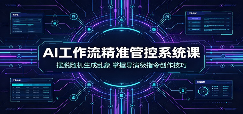 AI工作流精准管控系统课:摆脱随机生成乱象,掌握导演级指令创作技巧-聚合项目网