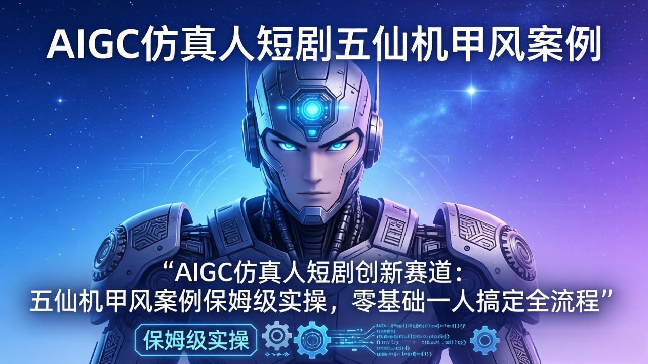 AIGC仿真人短剧创新赛道：五仙机甲风案例保姆级实操，零基础一人搞定全流程-聚合项目网