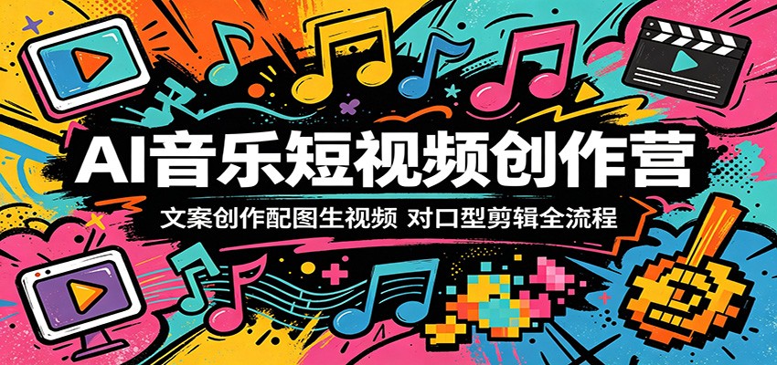 AI音乐短视频创作营：文案创作配图生视频，对口型剪辑全流程-聚合项目网