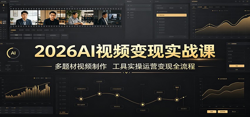 2026AI视频变现实战课：多题材视频制作，工具实操运营变现全流程-聚合项目网