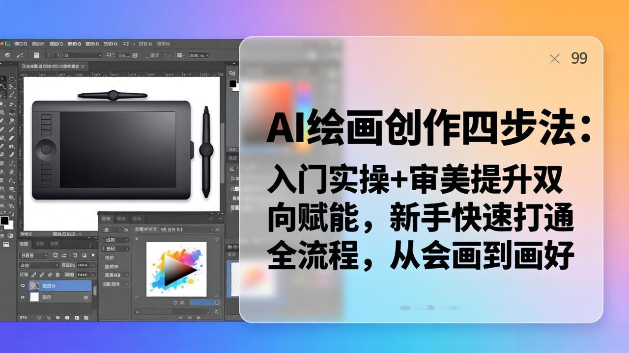 AI绘画创作四步法：入门实操+审美提升双向赋能，新手快速打通全流程，从会画到画好-聚合项目网