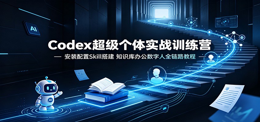 Codex超级个体实战训练营：安装配置Skill搭建，知识库办公数字人全链路教程-聚合项目网