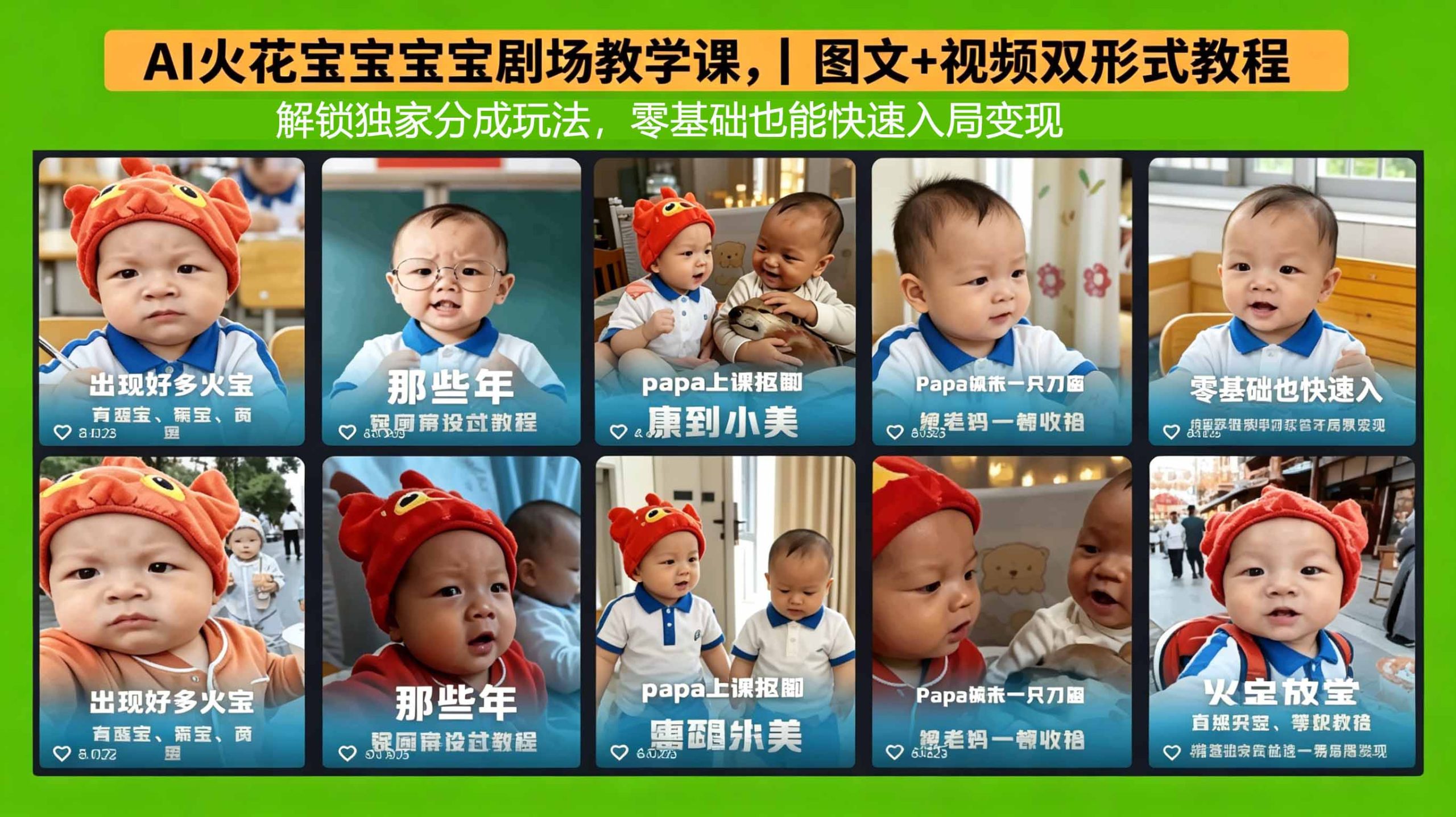 AI火花宝宝宝宝剧场教学课，图文+视频双形式教程，解锁独家分成玩法，零基础也能快速入局变现-聚合项目网