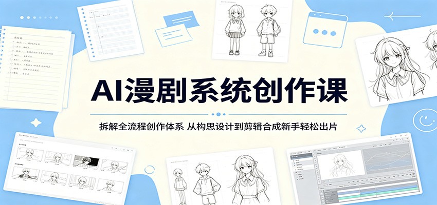 AI漫剧系统创作课：拆解全流程创作体系，从构思设计到剪辑合成新手轻松出片-聚合项目网