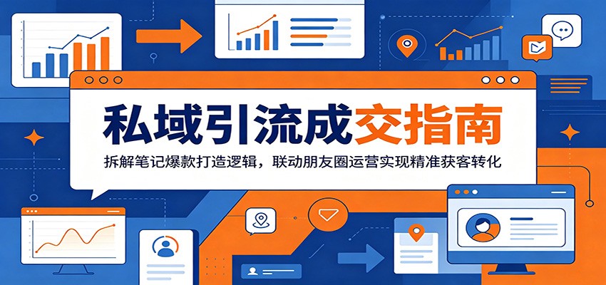 私域引流成交指南：拆解笔记爆款打造逻辑，联动朋友圈运营实现精准获客转化-聚合项目网