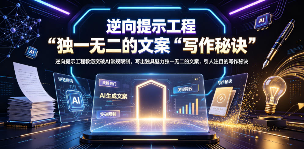 逆向提示工程教您突破AI常规限制，写出独具魅力独一无二的文案，引人注目的写作秘诀【原创双语字幕】-聚合项目网