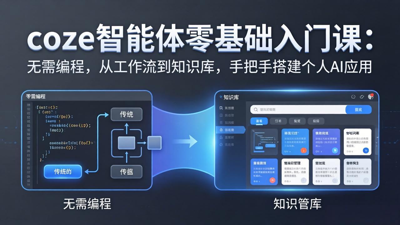 coze智能体零基础入门课：无需编程，从工作流到知识库，手把手搭建个人AI应用-聚合项目网