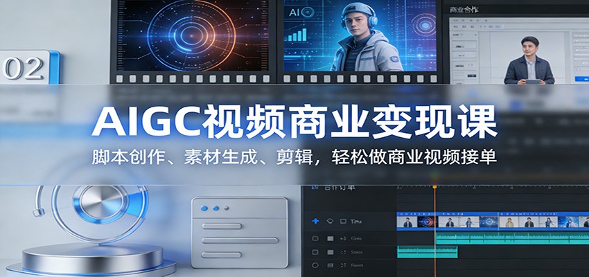 AIGC视频商业变现课：脚本创作、素材生成、剪辑，轻松做商业视频接单-聚合项目网