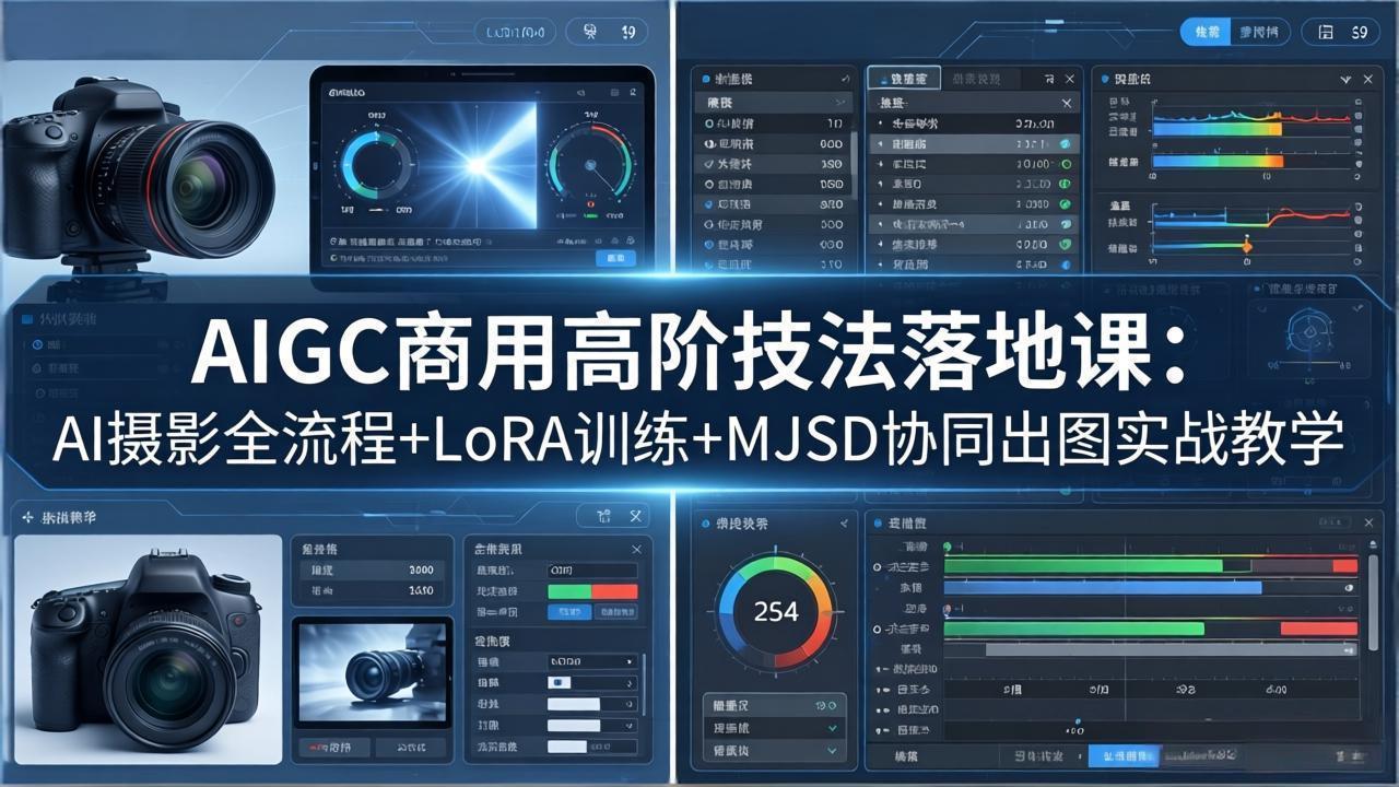 AIGC商用高阶技法落地课：AI摄影全流程+LoRA训练+MJSD协同出图实战教学-聚合项目网