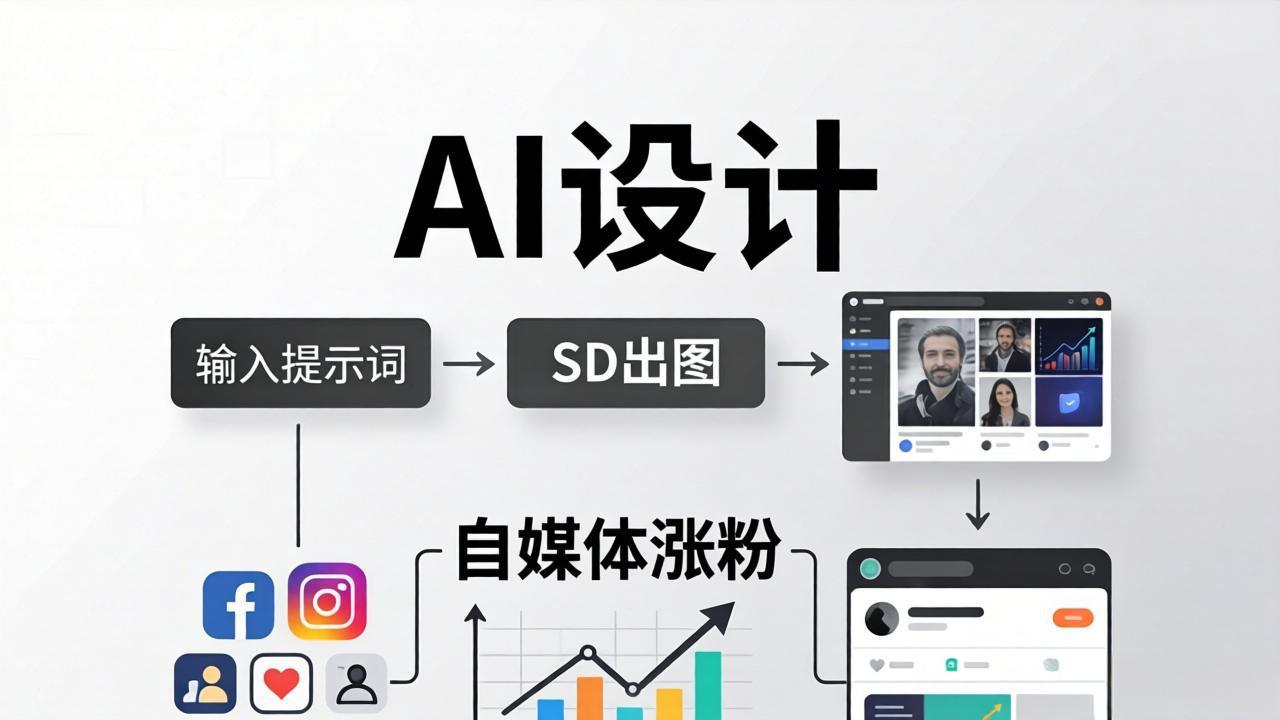 人人都是AI设计师：SD出图+自媒体涨粉一站教学，告别图文素材焦虑，AI设计让你轻松避开内卷-聚合项目网