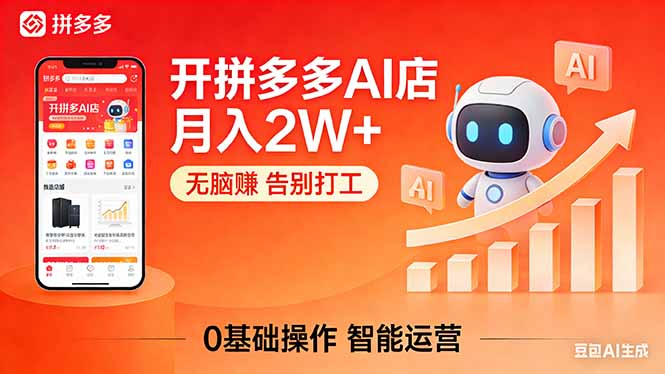 开一家拼多多AI店，月入2W+，无脑赚，告别打工，附SOP手册-聚合项目网