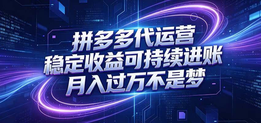 拼多多代运营，小白也能轻松月入过万，真实运营数据可查，全托管代运营-聚合项目网