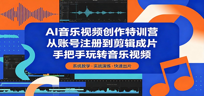 AI音乐视频创作特训营：从账号注册到剪辑成片，手把手玩转音乐视频-聚合项目网