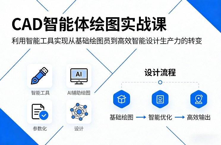 CAD智能体绘图实战课，利用智能工具，实现从基础绘图员到高效智能设计生产力的转变-聚合项目网