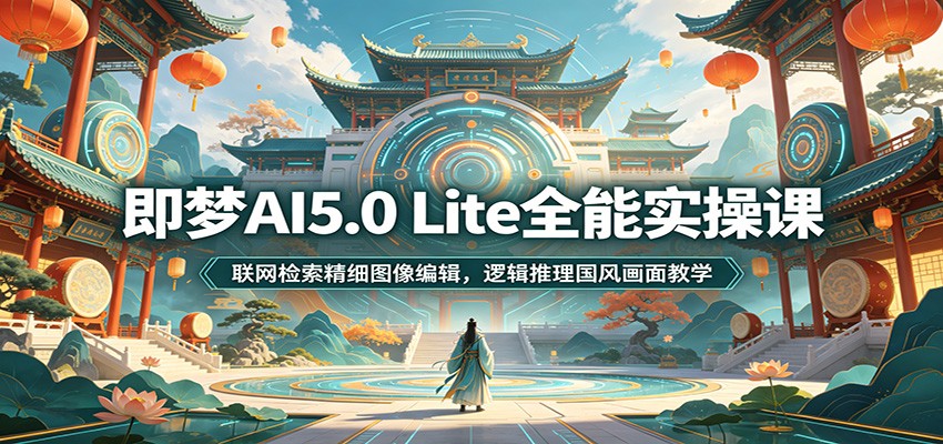 即梦AI5.0 Lite全能实操课:联网检索精细图像编辑,逻辑推理国风画面教学-聚合项目网