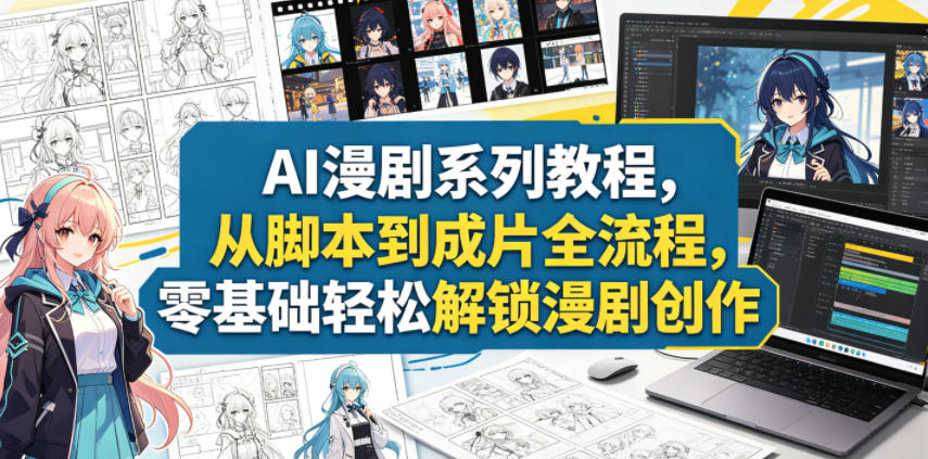 AI漫剧系列教程，从脚本到成片全流程，零基础轻松解锁漫剧创作-聚合项目网