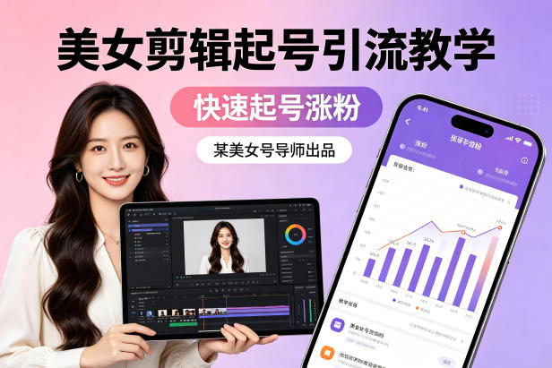 某美女号导师出品：美女剪辑起号引流教学，快速起号涨粉-聚合项目网