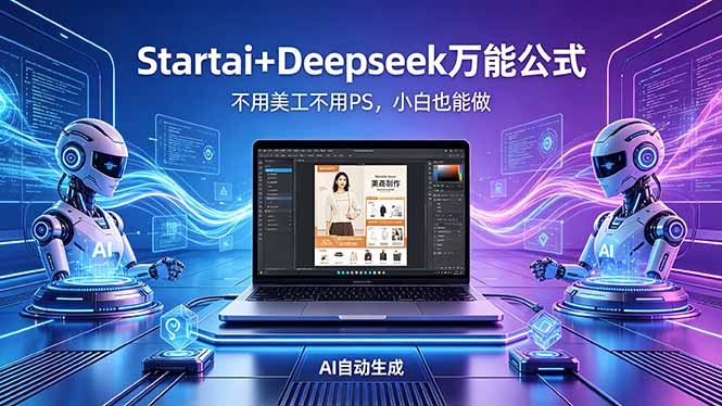 AI自动做电商详情页：Startai+Deepseek万能公式，不用美工不用PS，小白也能做-聚合项目网
